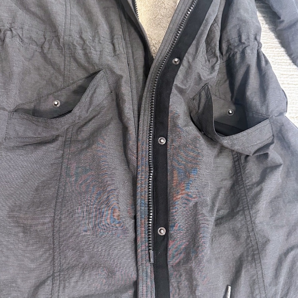 EDDIE BAUER Ladder Creek High-Pile Women's Gray Parka Faux Fur Hood Cinch Waist - Picture 11 of 16